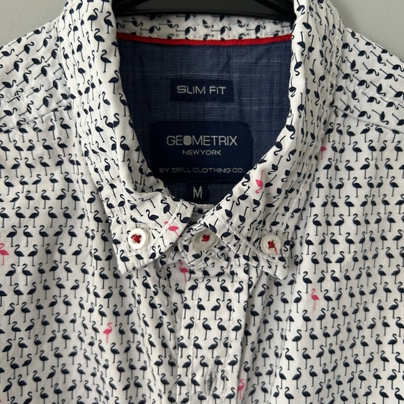 Geometrix Flamingo Short-sleeve Button-down - Picture 2 of 2